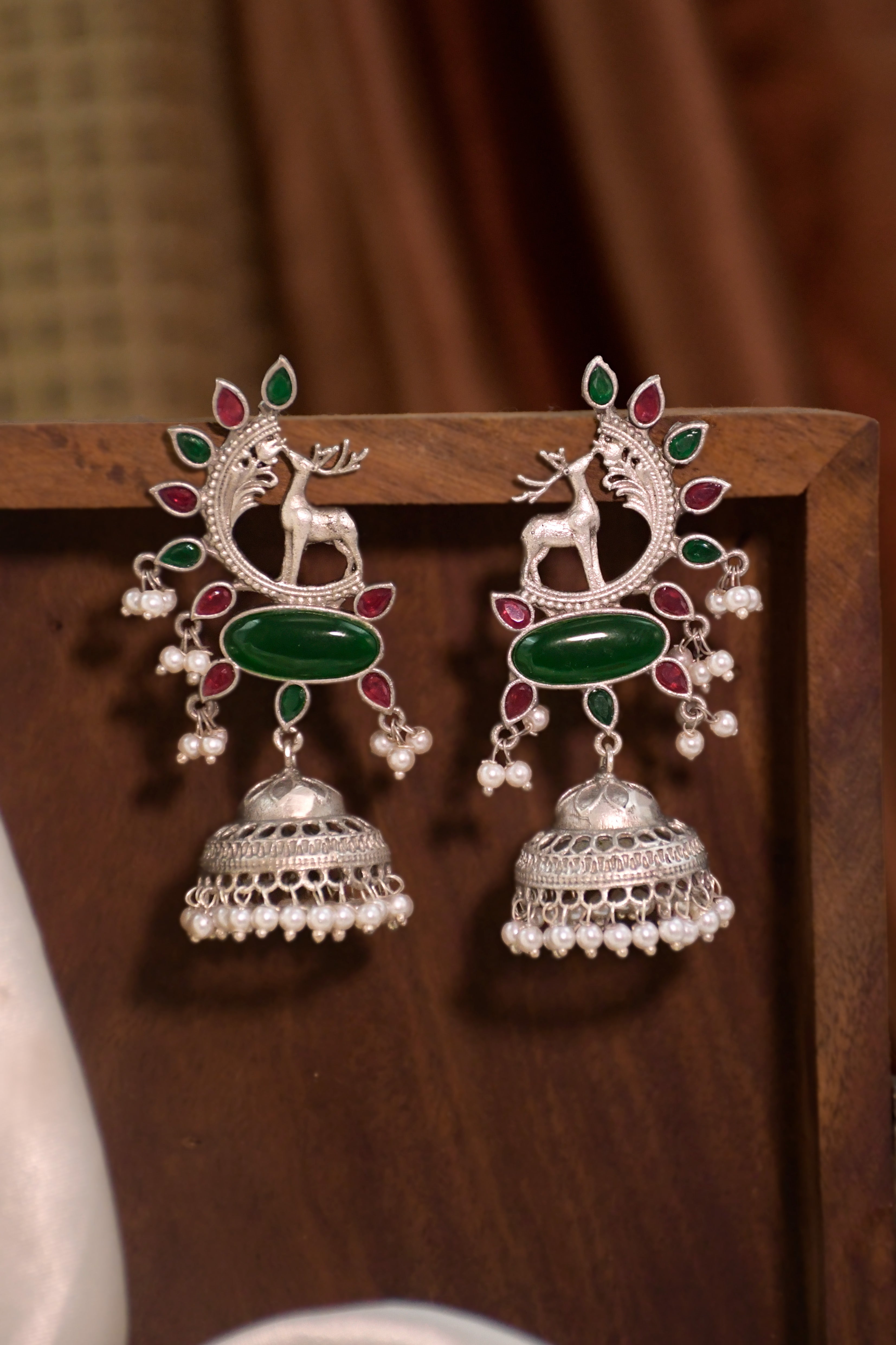 AAIRA OXIDISED JHUMKA EARRINGS