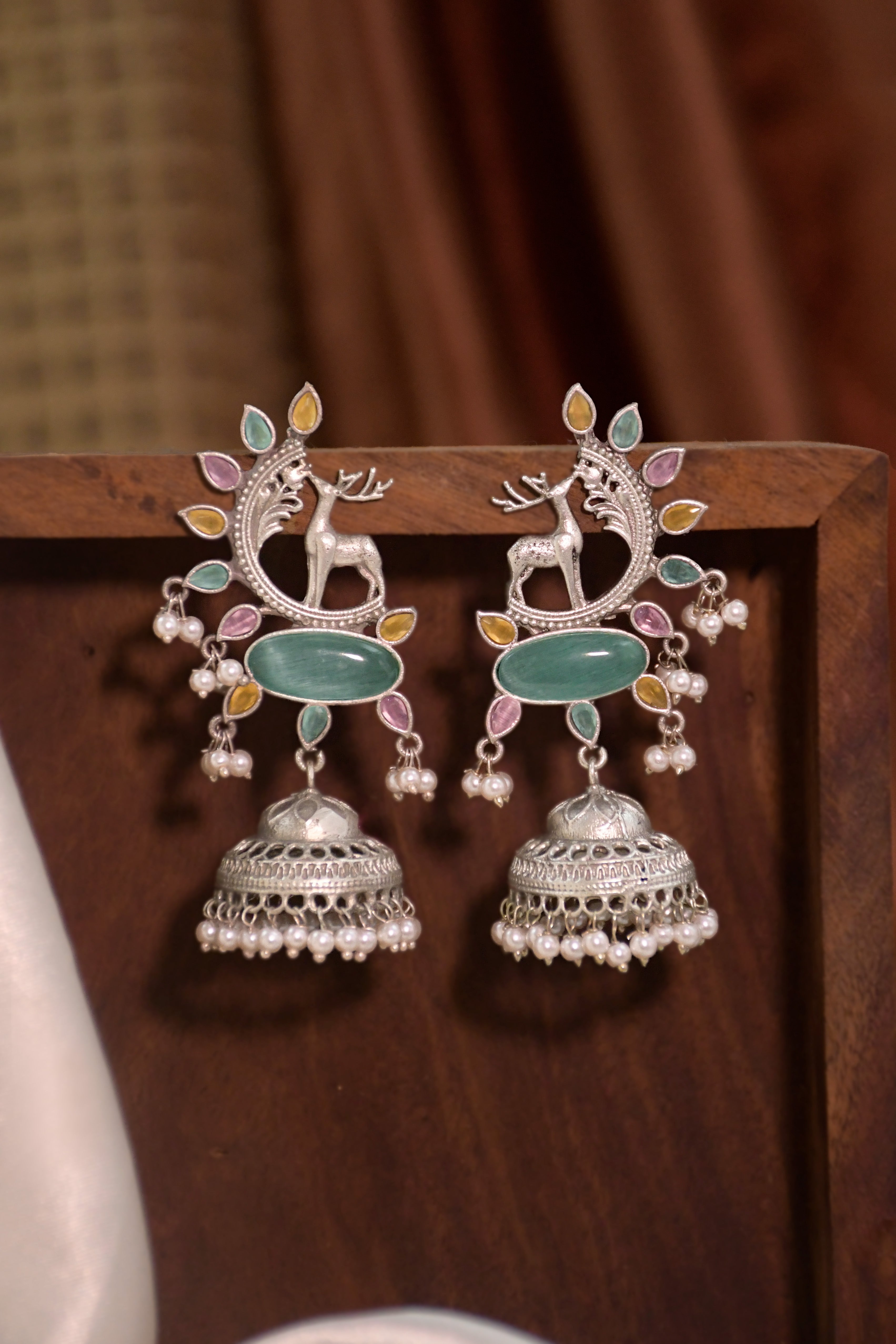 AAIRA OXIDISED JHUMKA EARRINGS