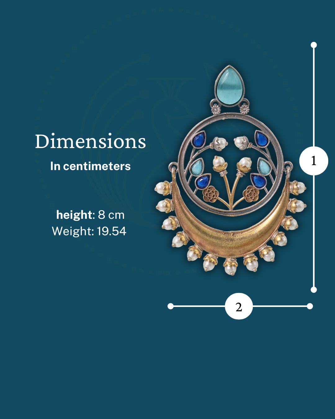 Aarvi Dual-Tone Crescent Floral Dangler Earrings