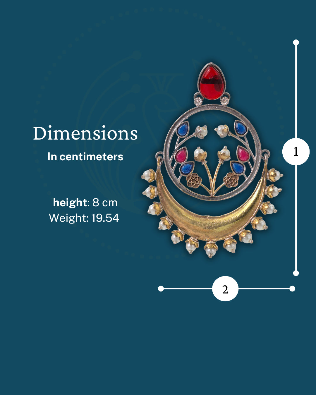 Aarvi Dual-Tone Crescent Floral Dangler Earrings