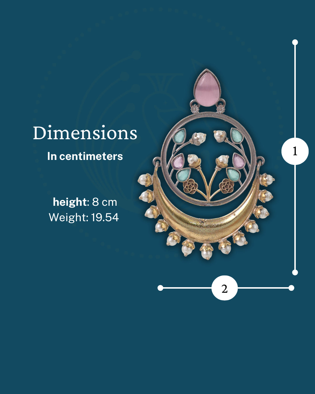 Aarvi Dual-Tone Crescent Floral Dangler Earrings