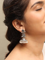 Load image into Gallery viewer, Baani Jhumka Stone Earrings