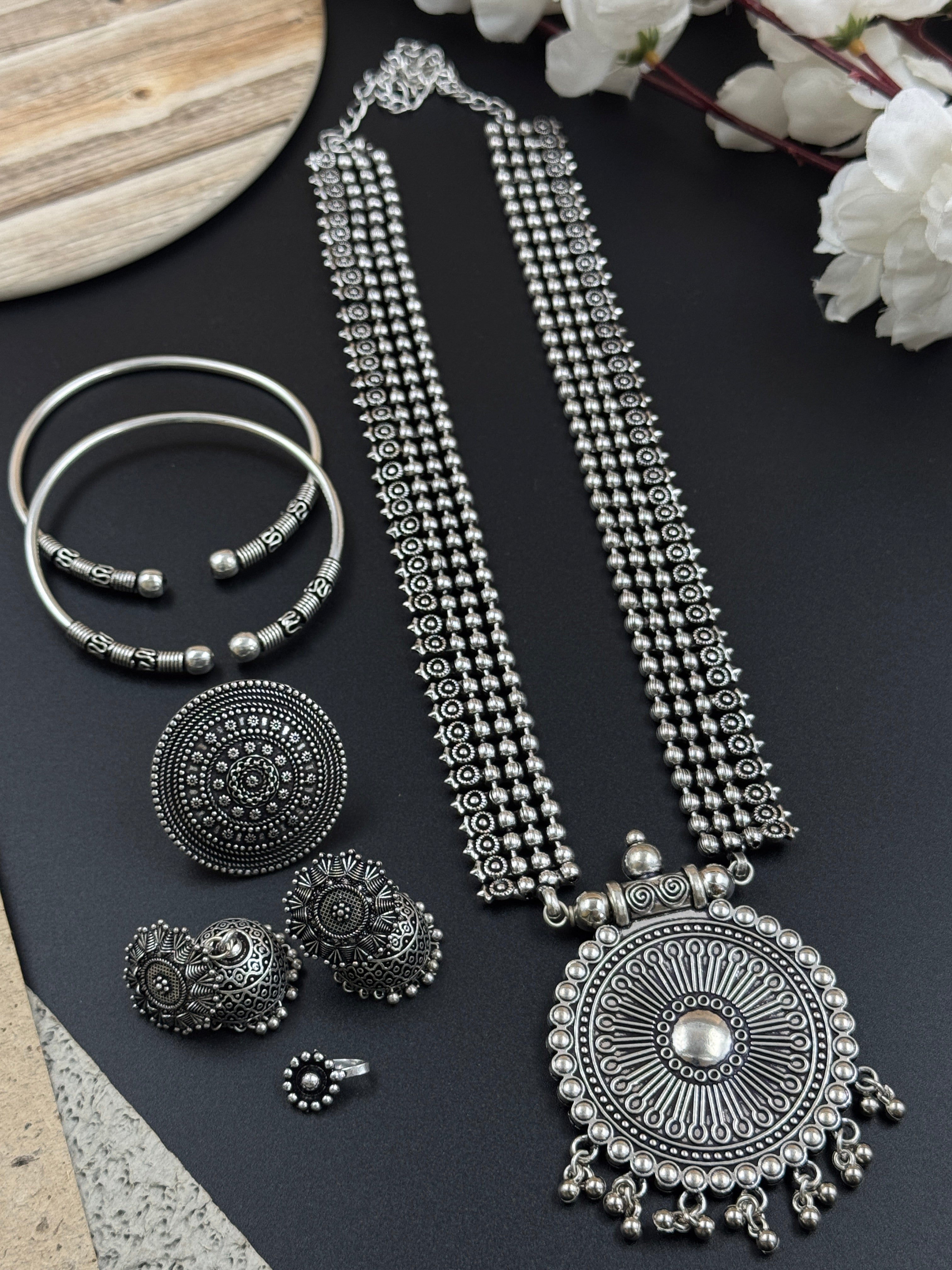 OXIDISED SILVER JEWELLERY SET COMBO