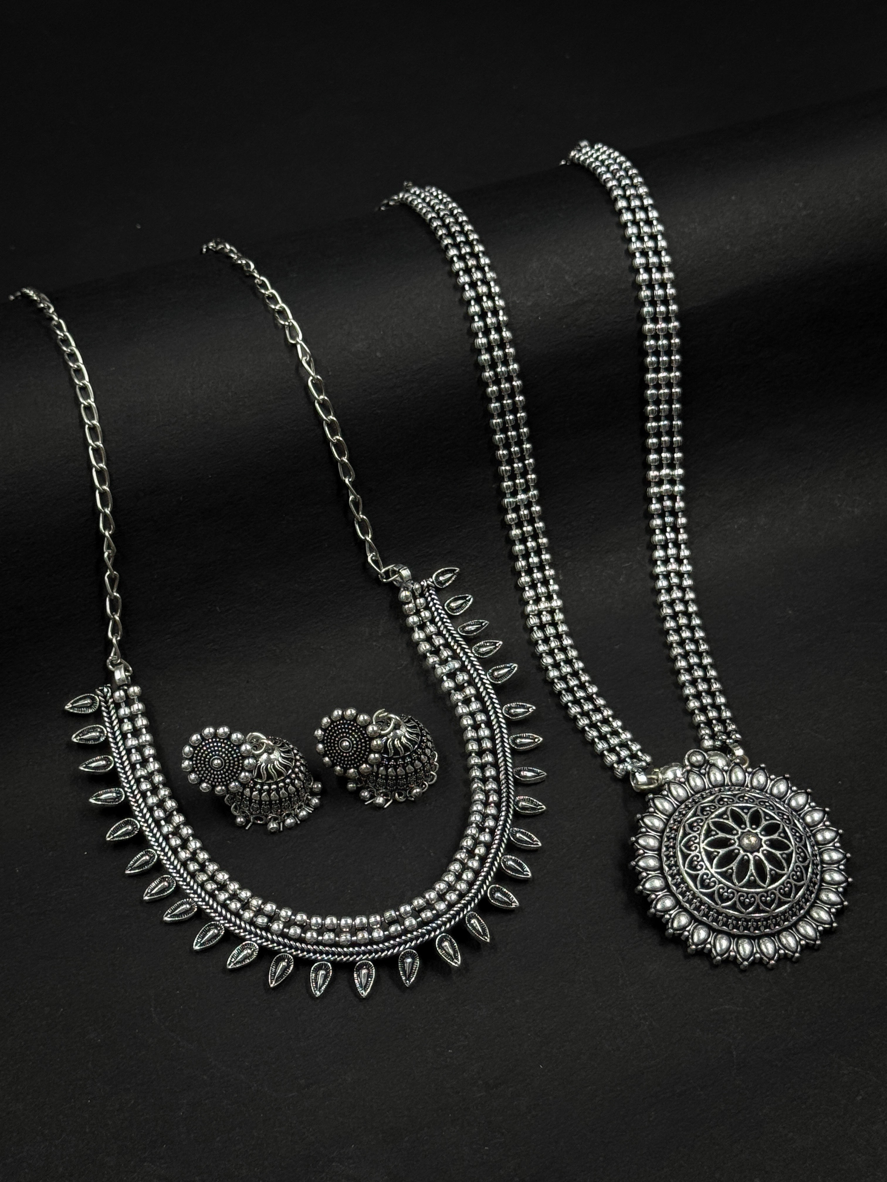 AARVI OXIDISED JEWELLERY SET COMBO