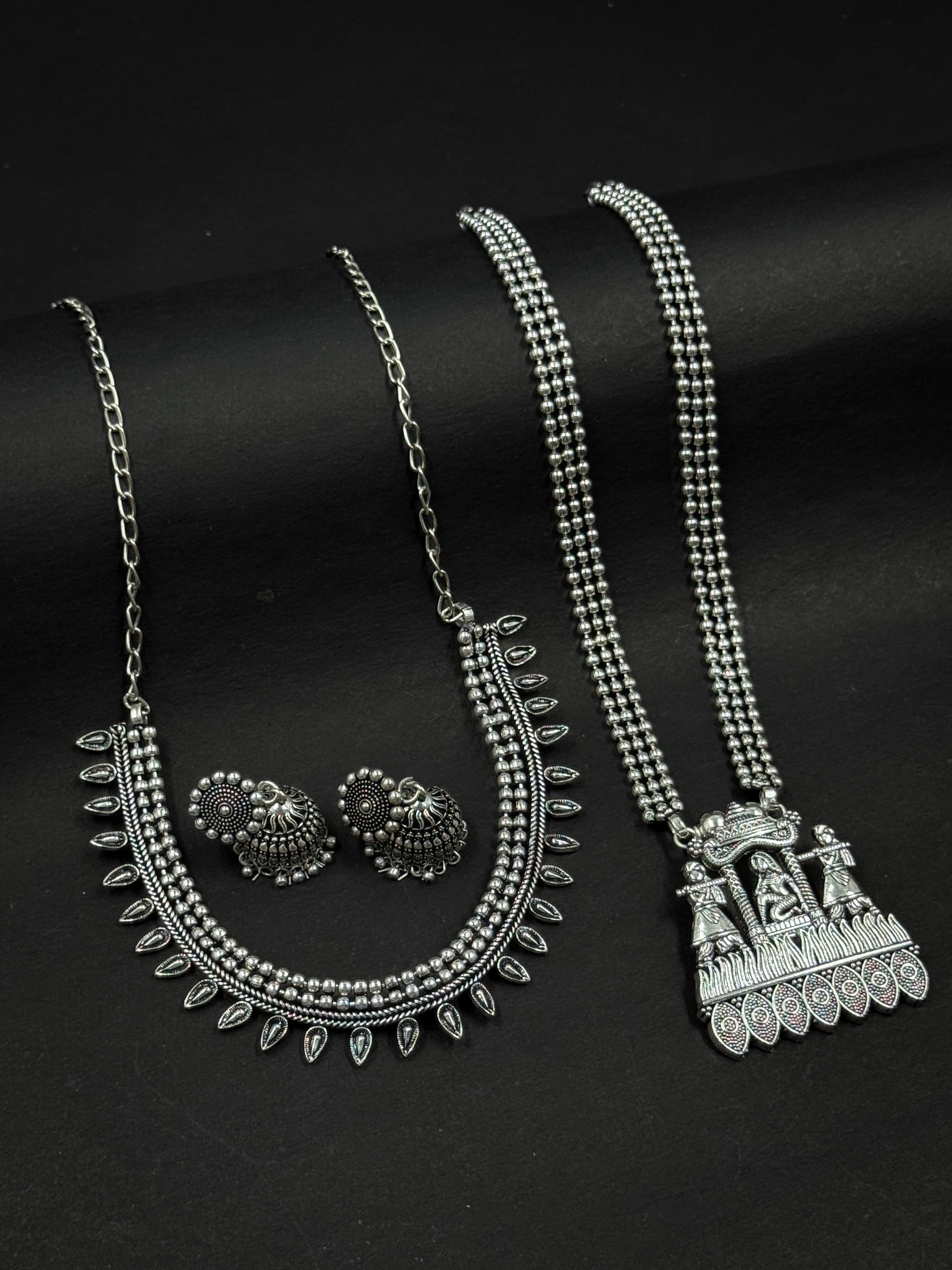 AARVI OXIDISED JEWELLERY SET COMBO