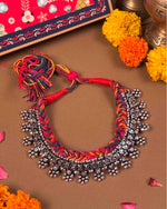 Load image into Gallery viewer, Thread choker necklace with ghungroo detailing from Rakshabandhan hamper - Naman Arts