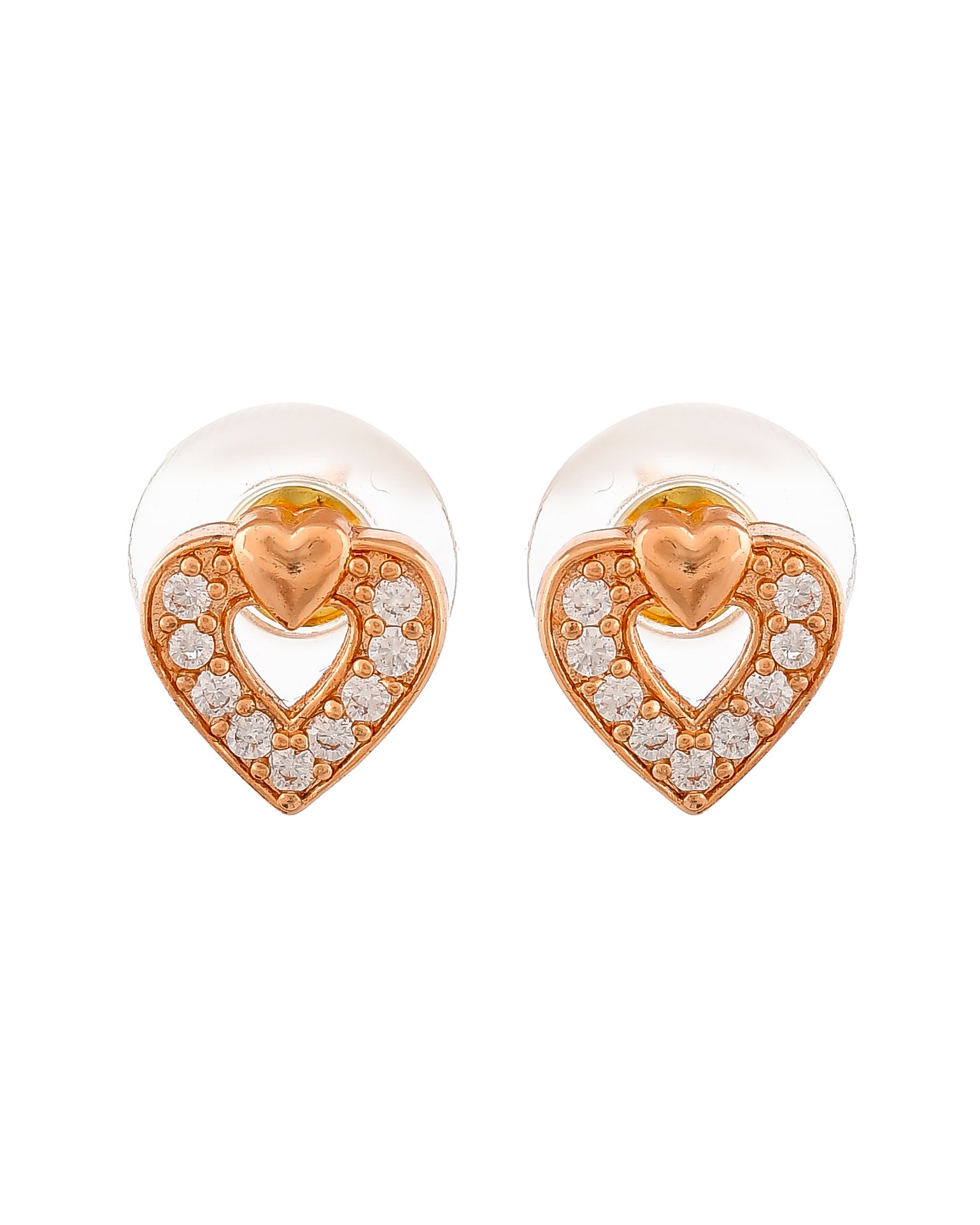 DUAL HEART STONE EARRINGS