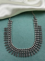 Load image into Gallery viewer, OXIDISED BRASS THREE LINE NECKLACE