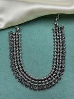 Load image into Gallery viewer, OXIDISED BRASS THREE LINE SHORT NECKLACE