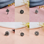 Load image into Gallery viewer, KEYA OXIDISED PIERCING NOSEPIN COMBO OF 6