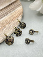 Load image into Gallery viewer, NEHA OXIDISED CLIP ON NOSEPIN COMBO OF 5
