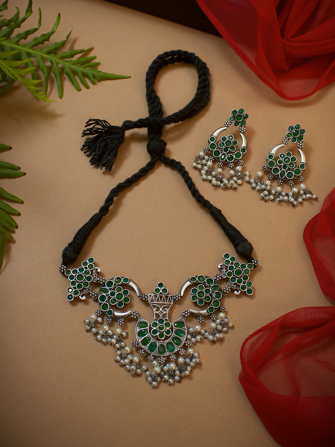 SHIVANYA MONALISA STONE DESIGNER NECKLACE SET