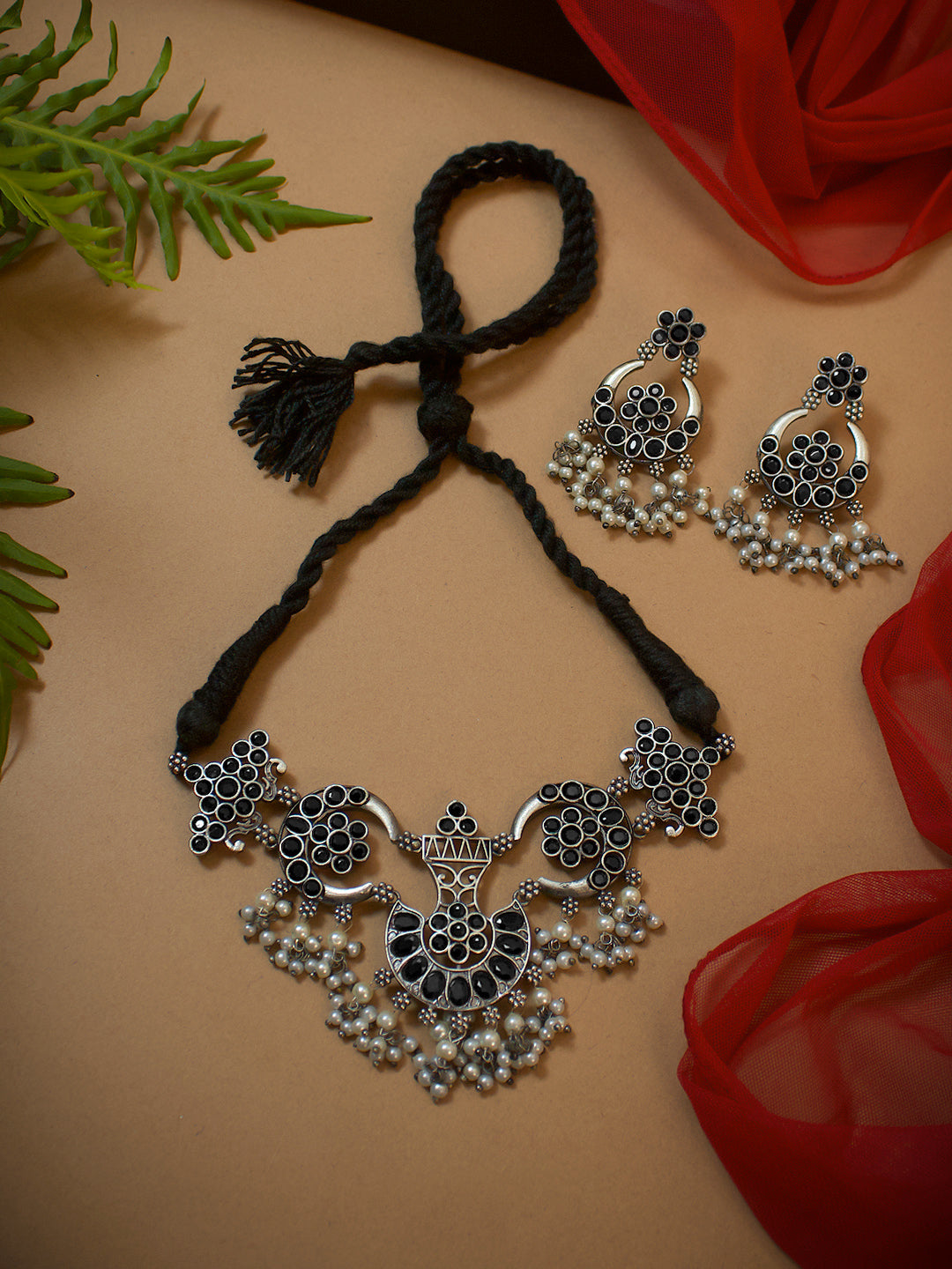 SHIVANYA MONALISA STONE DESIGNER NECKLACE SET