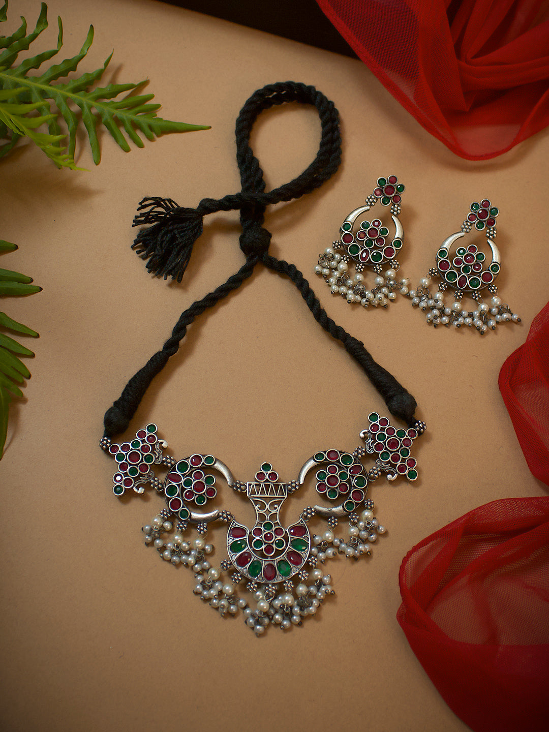 SHIVANYA MONALISA STONE DESIGNER NECKLACE SET