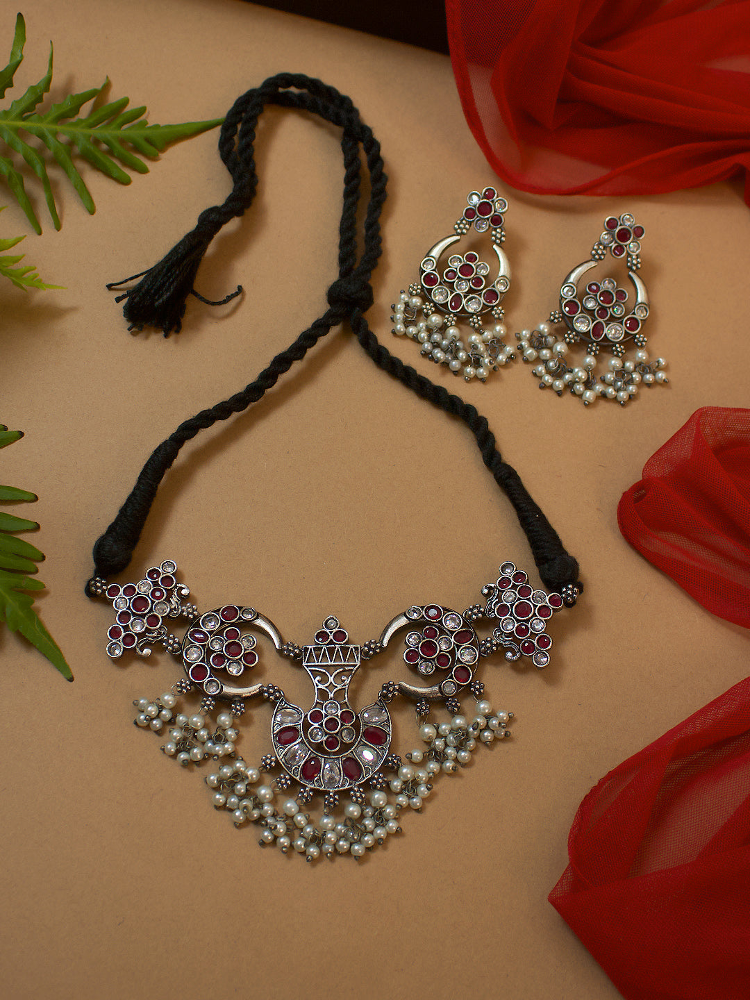 SHIVANYA MONALISA STONE DESIGNER NECKLACE SET