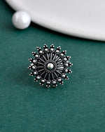 Load image into Gallery viewer, AMYRA DESIGNER OXIDISED SILVER RING