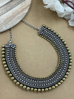 Load image into Gallery viewer, SHANAYA DUAL TONE BRASS MATERIAL LONG NECKLACE