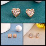 Load image into Gallery viewer, NEHA ROSE GOLD STONE EARRINGS COMBO