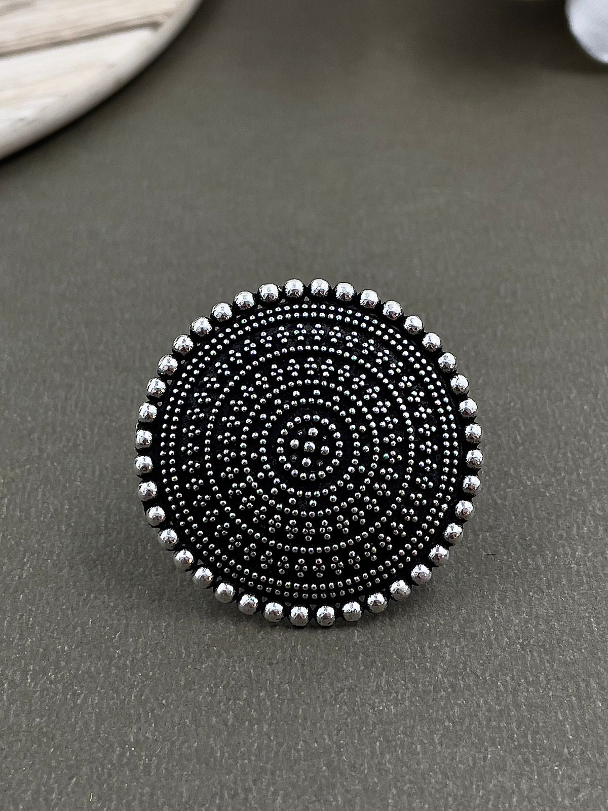 SIDDHI DESIGNER OXIDISED SILVER  RING