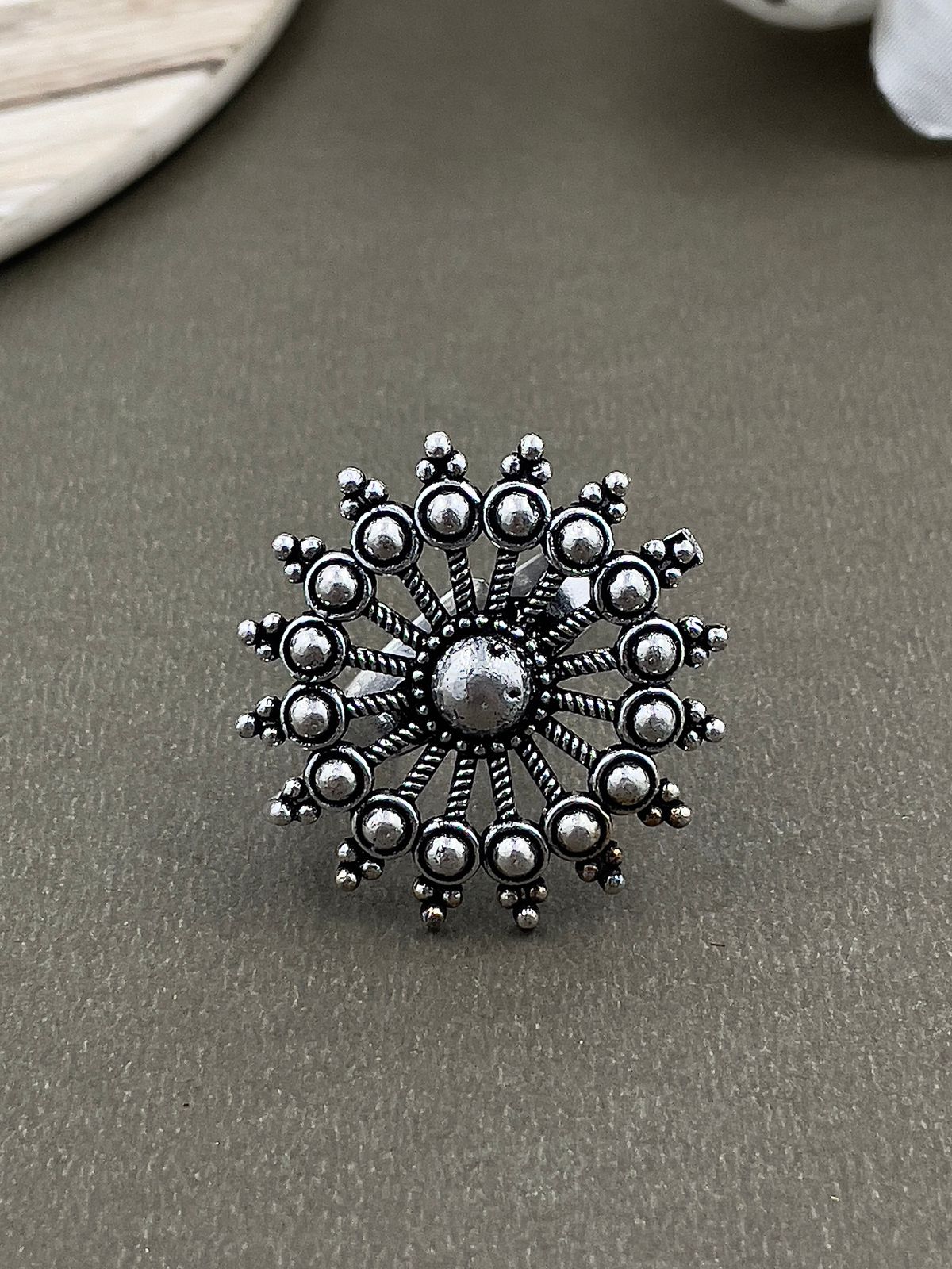 SOPHIA DESIGNER OXIDISED SILVER  RING