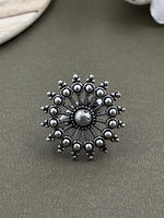 Load image into Gallery viewer, SOPHIA DESIGNER OXIDISED SILVER RING