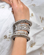 Load image into Gallery viewer, Vanshika Silver Lookalike Bangle Stack