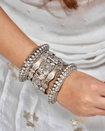 Load image into Gallery viewer, Vanshika Silver Lookalike Bangle Stack