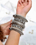 Load image into Gallery viewer, Riddhi Silver Lookalike Bangle Stack