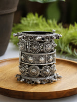 Load image into Gallery viewer, Tanisha Silver Lookalike Bangle Stack