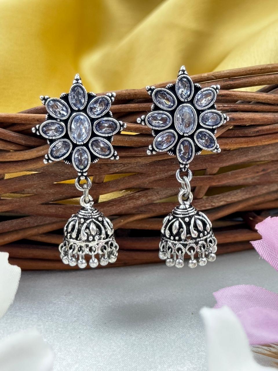 OXIDISED JHUMKA EARRINGS