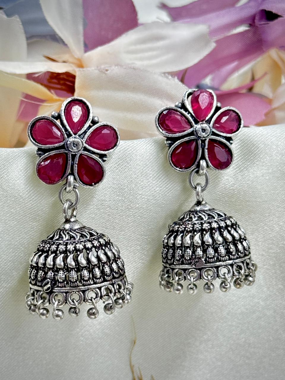 TRISHA STONE  JHUMKA EARRINGS