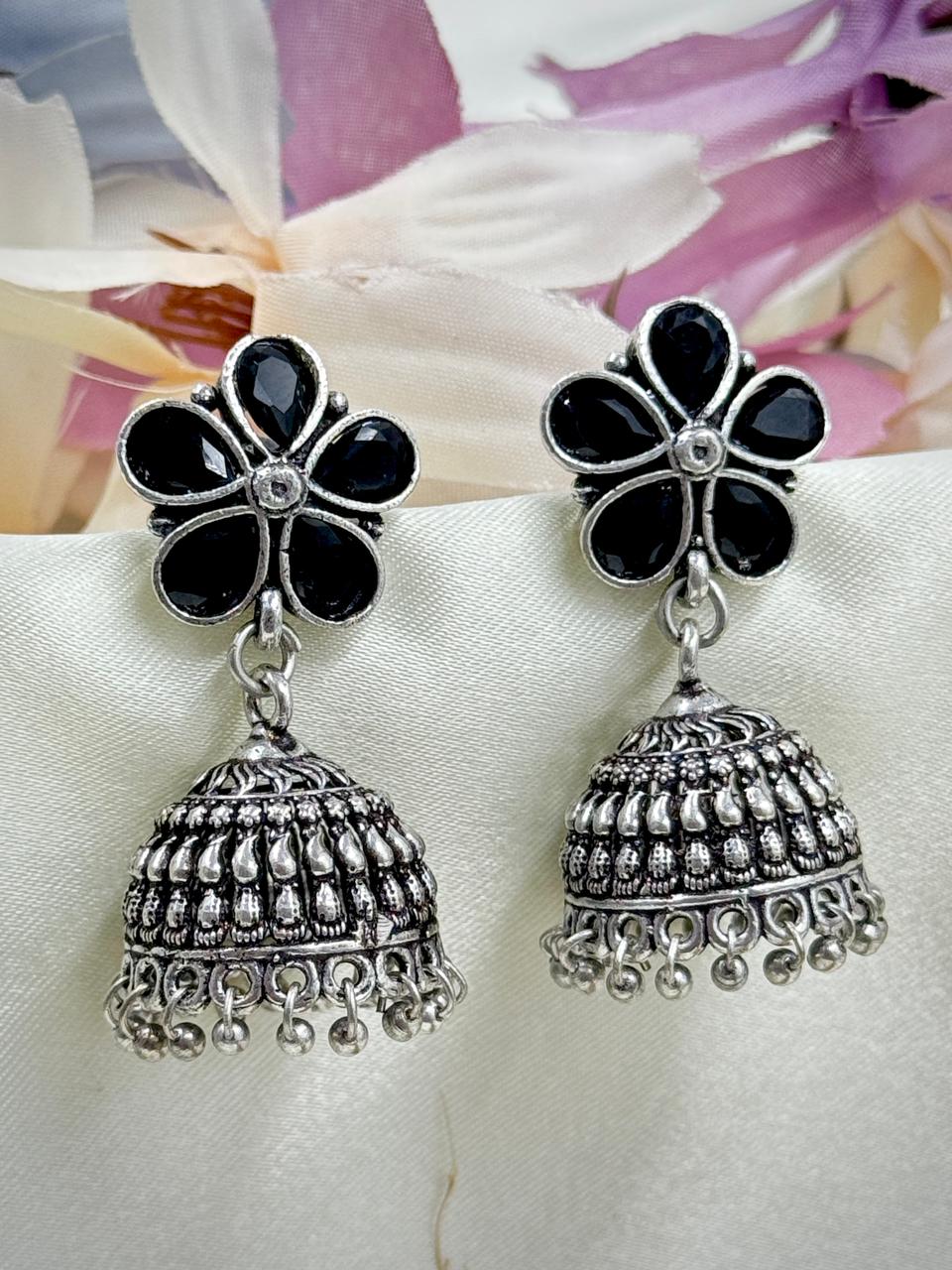 TRISHA STONE JHUMKA EARRINGS