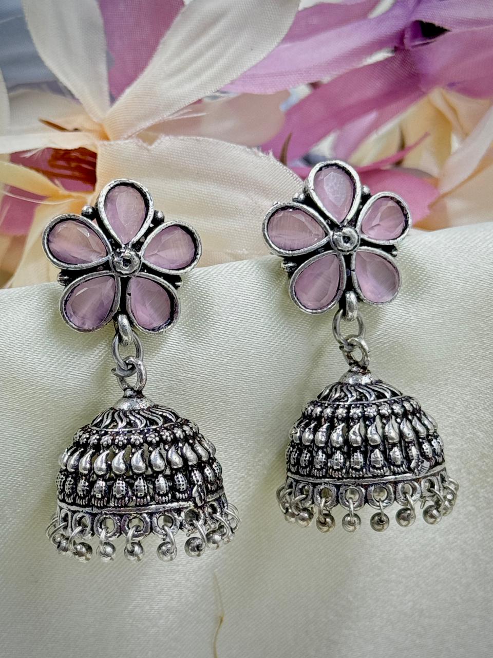 TRISHA STONE JHUMKA EARRINGS