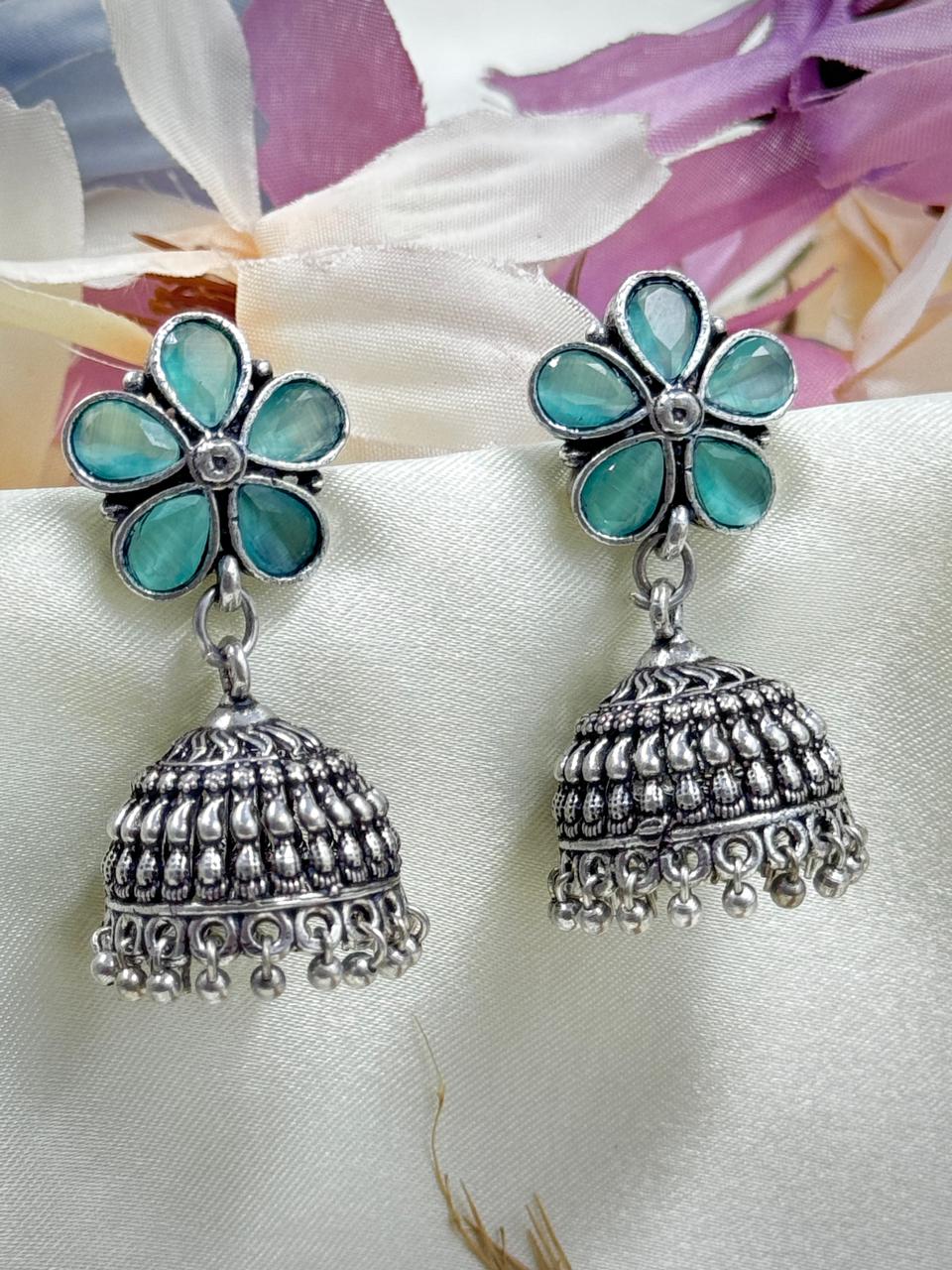 TRISHA STONE JHUMKA EARRINGS