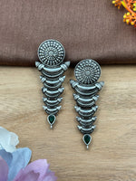 Load image into Gallery viewer, ZIVA OXIDISED SILVER DANGLER EARRINGS
