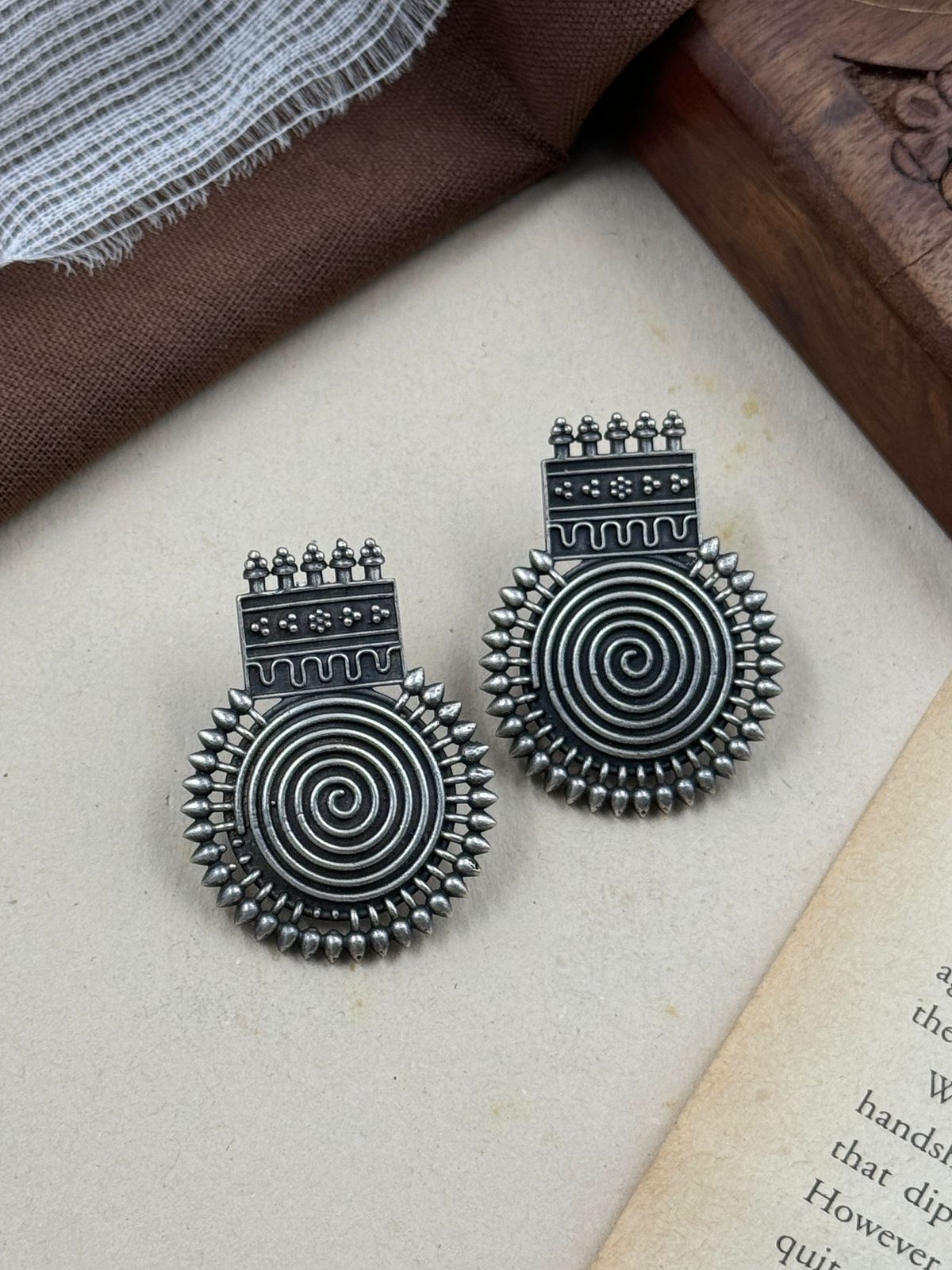 IMAARA SILVER LOOKALIKE STUD EARRINGS