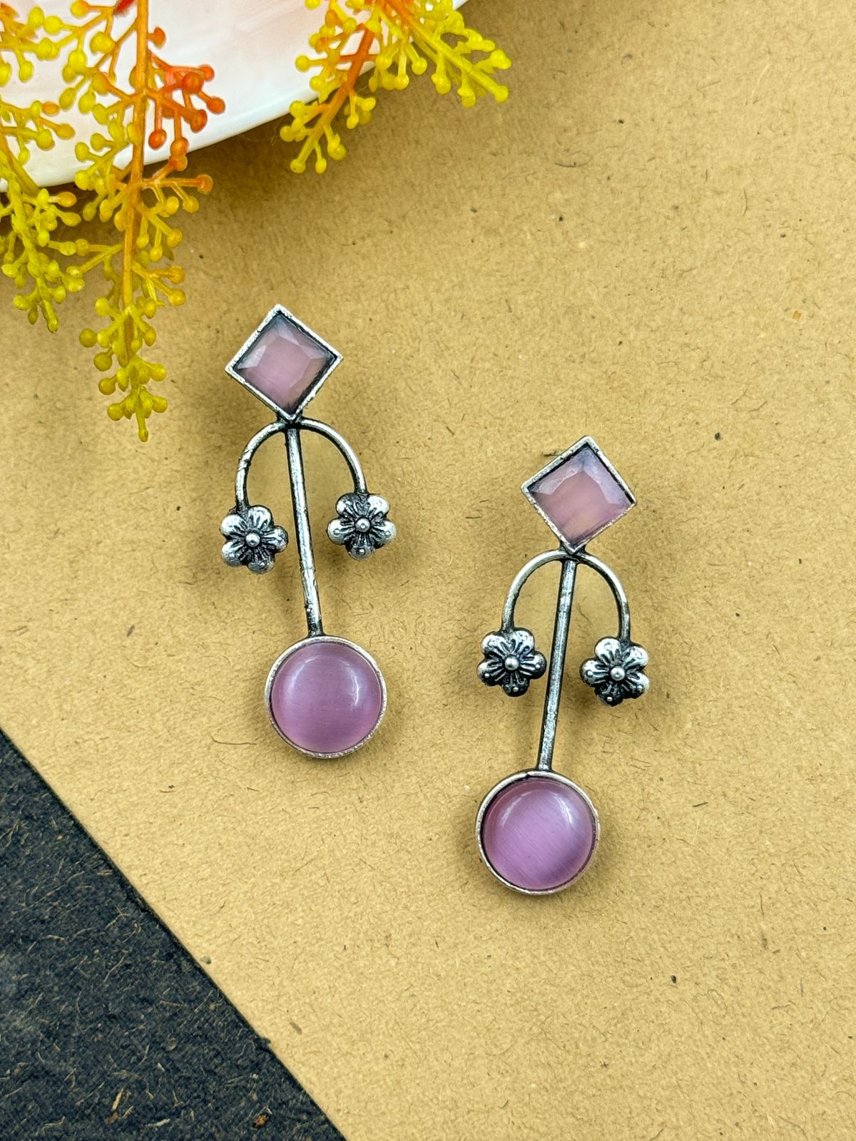 ZALAK OXIDISED STUD EARRINGS