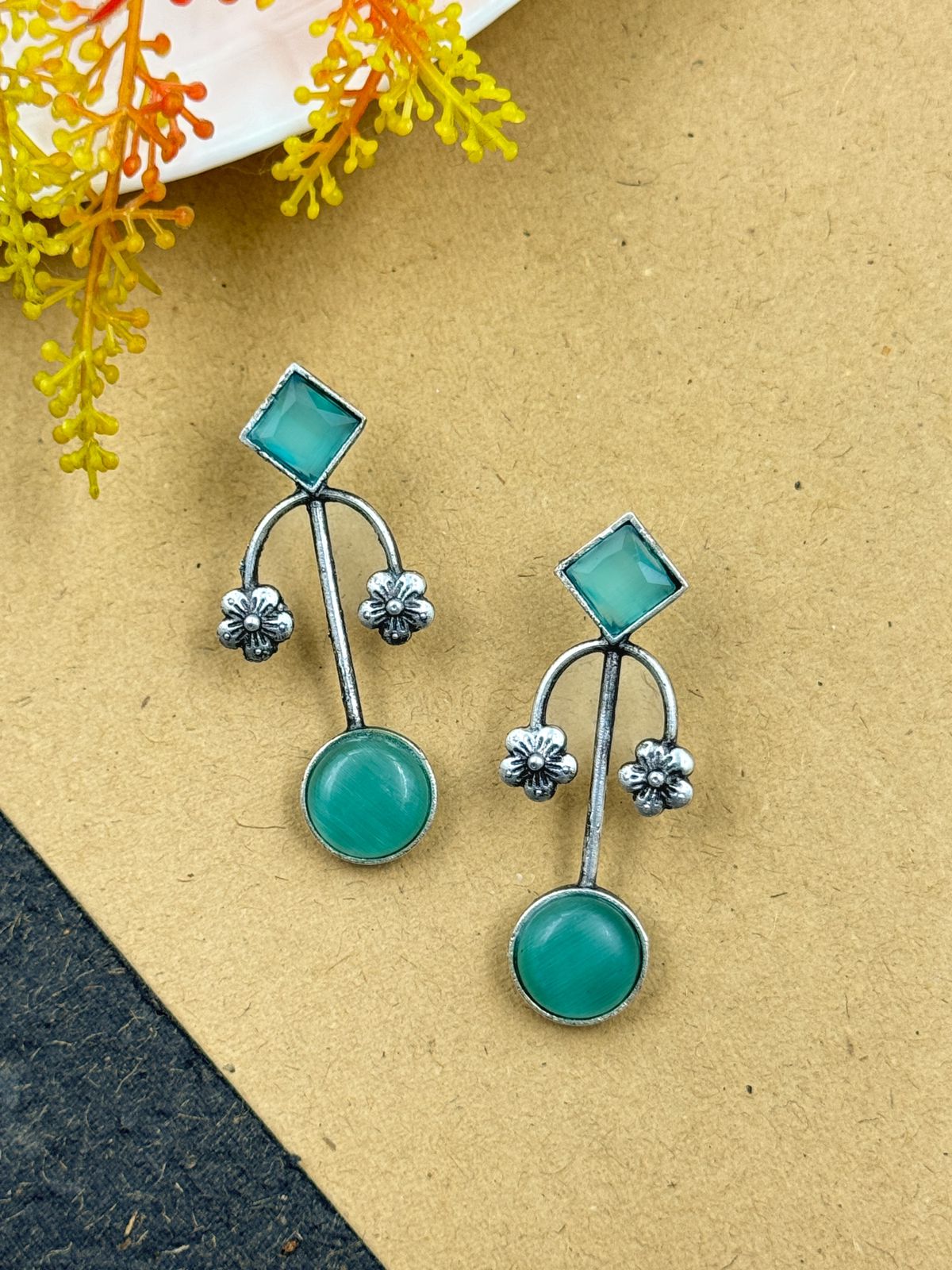 ZALAK OXIDISED STUD EARRINGS