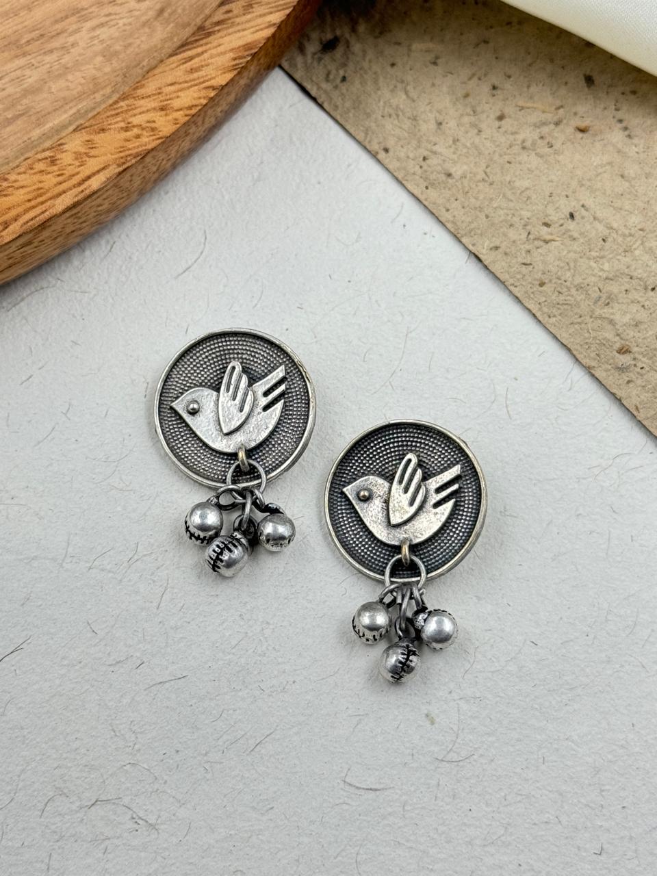 KOYAL SILVER LOOKALIKE DANGLER EARRINGS