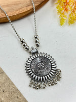 Load image into Gallery viewer, OXIDISED SILVER DESIGNER CHAIN PENDANT