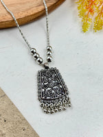 Load image into Gallery viewer, OXIDISED SILVER DESIGNER CHAIN PENDANT
