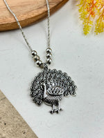 Load image into Gallery viewer, OXIDISED SILVER DESIGNER CHAIN PENDANT