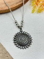 Load image into Gallery viewer, OXIDISED SILVER DESIGNER CHAIN PENDANT