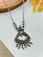 Load image into Gallery viewer, OXIDISED SILVER DESIGNER CHAIN PENDANT