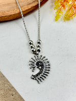 Load image into Gallery viewer, OXIDISED SILVER DESIGNER CHAIN PENDANT