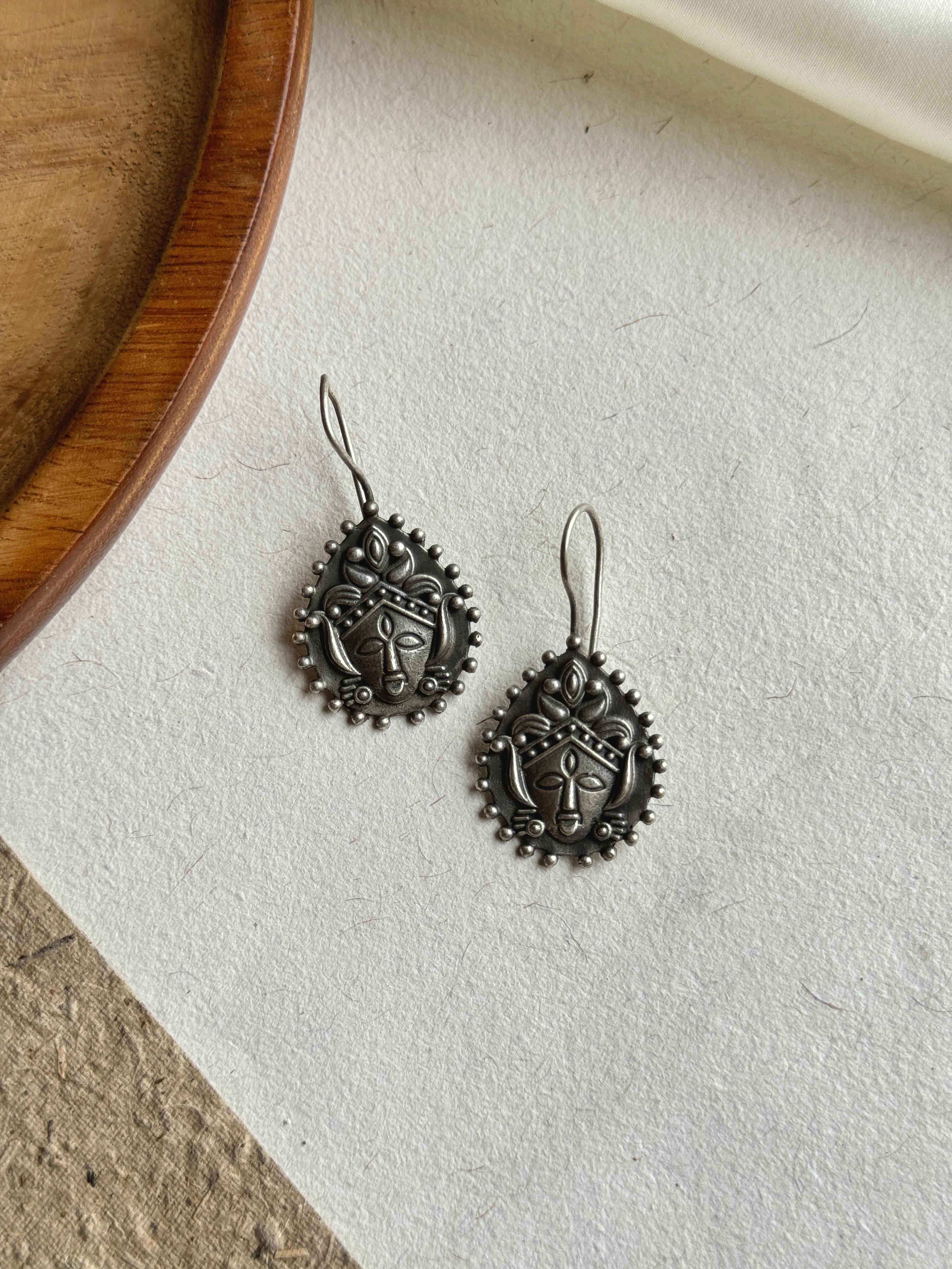 DEVI SILVER LOOKALIKE STUD EARRINGS