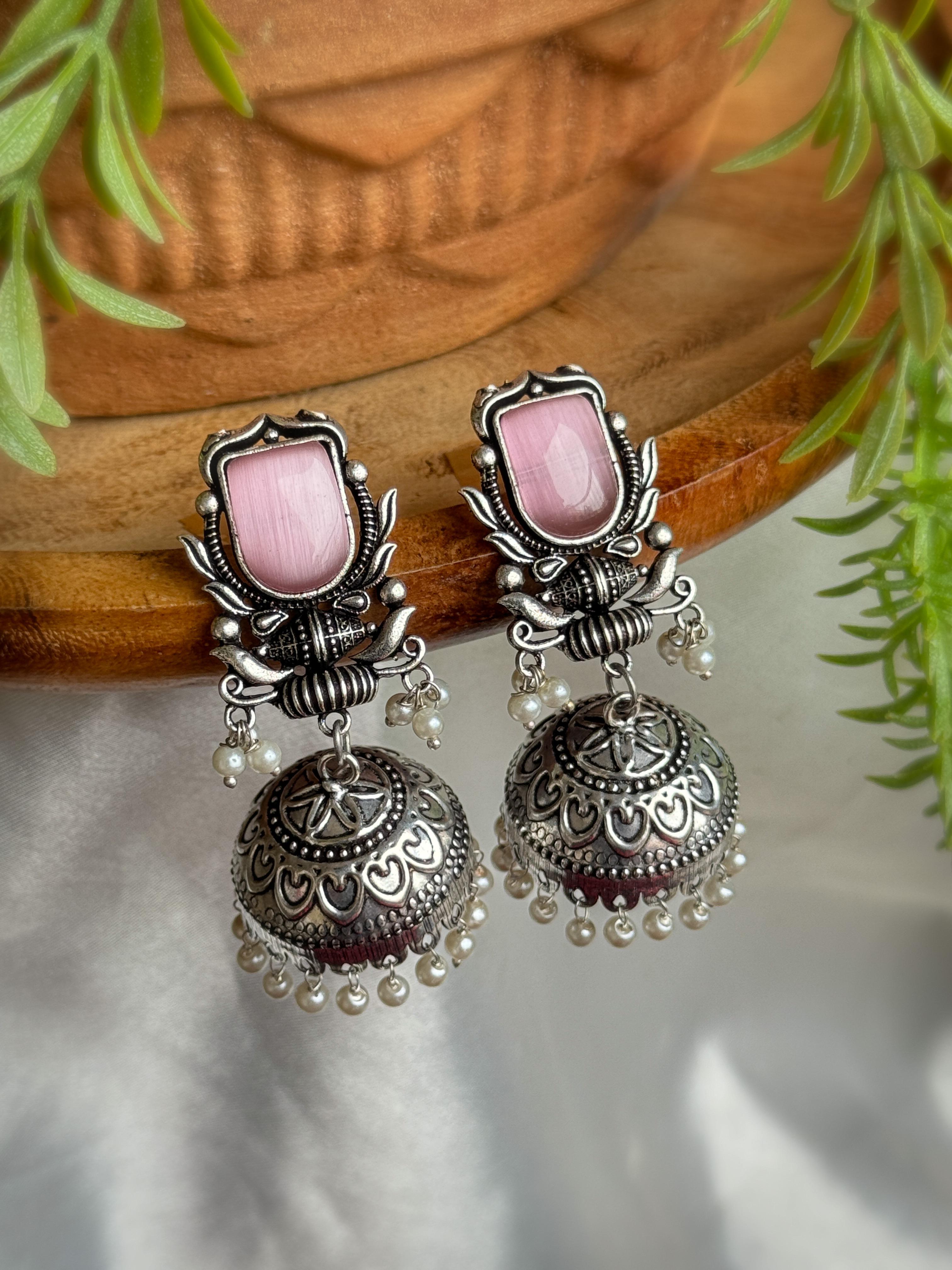 Ihana Oxidised Jhumka Earrings