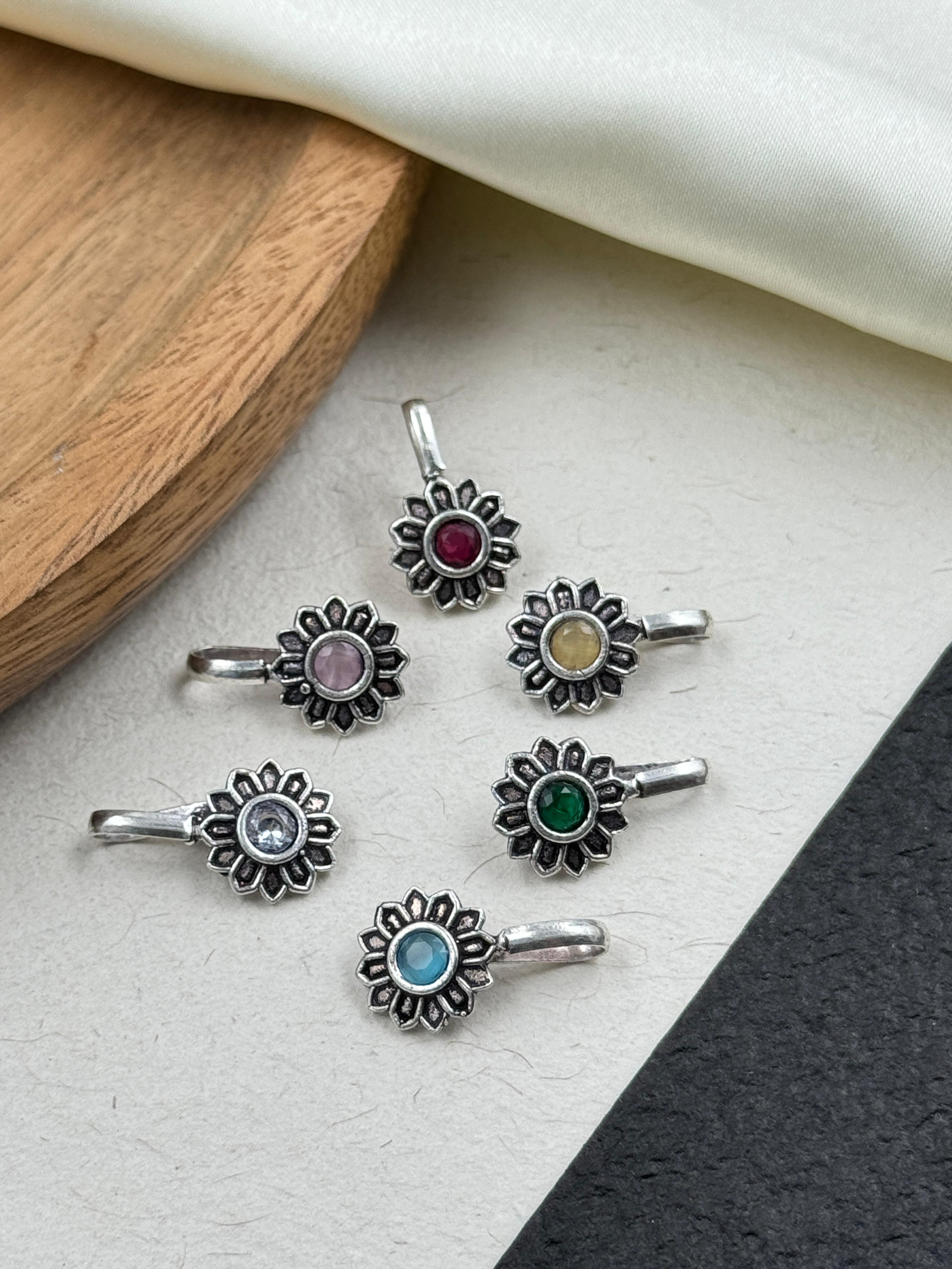 CLIP ON STONE NOSEPIN COMBO OF 6