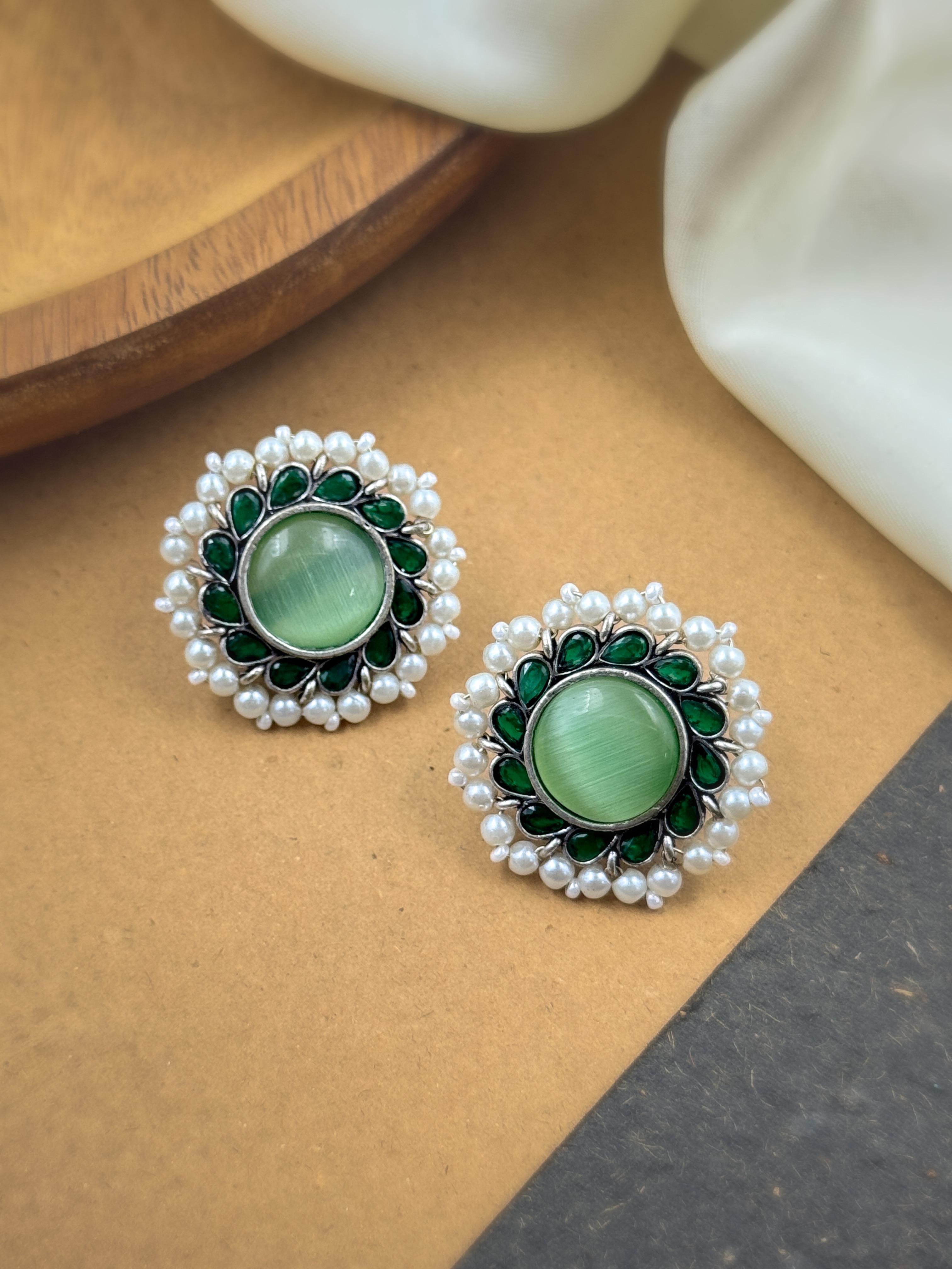 PARI OXIDISED STUD EARRINGS