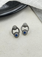 Load image into Gallery viewer, ANIKA OXIDISED STONE STUD EARRINGS